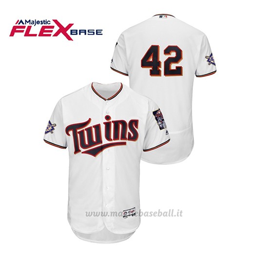 Maglia Baseball Uomo Minnesota Twins 2019 Jackie Robinson Day Flex Base Bianco